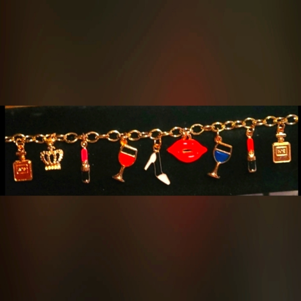 Gold "Miss Priss" charm bracelet Hand crafted